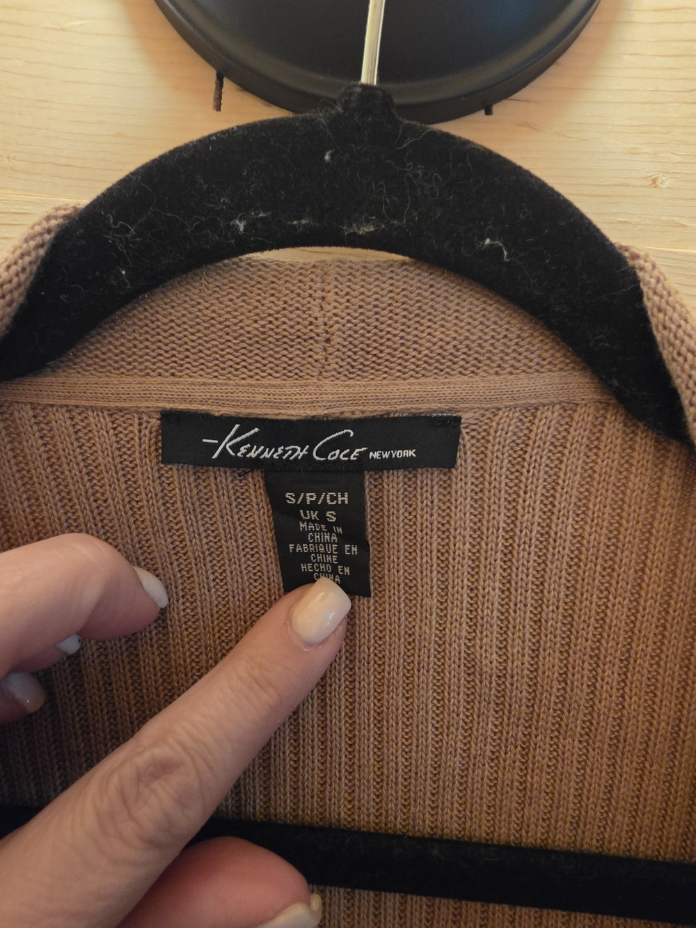 Kenneth Cole New York Camel Open-Front Draped Cardigan - Picture 4 of 5